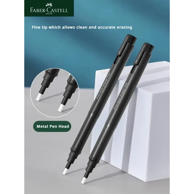 Faber-Castell Precision Tip Pen-Style Eraser Refillable Round 2.5mm Retractable Pencil Eraser Professional Drawing Rubbing Out
