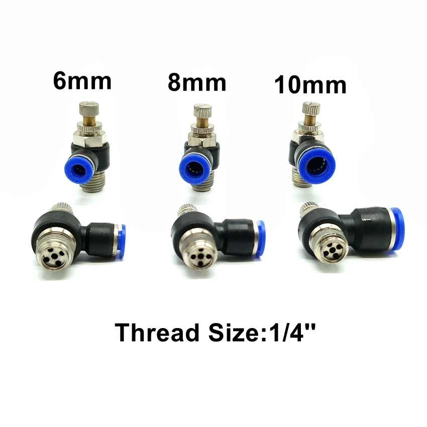 1lot Pneumatic Fittings  SL6-2 SL8-2 SL10-2 SL12-2 Pneumatic Air Fitting Throttle valve  Air Speed Control