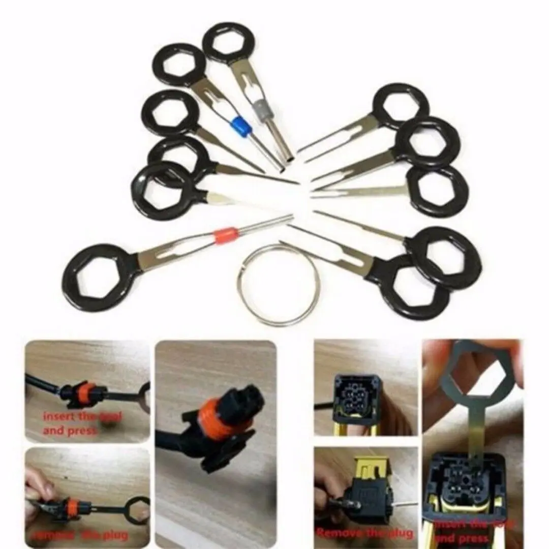 26pcs Set Car Terminal Removal Tool Wire Plug Connector Extractor Puller Release Pin Car Terminals Assemble & Disassemble Tool