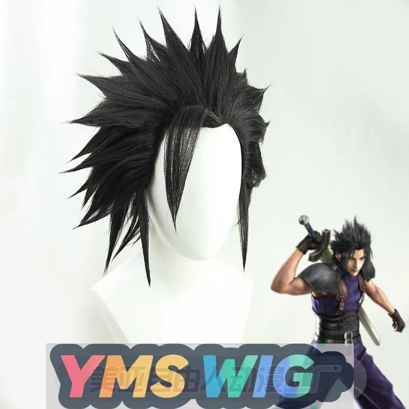 

【YMS WIG】Final Fantasy 7 FF7 Zack Косплей Парик Натуральный Черный В наличии
