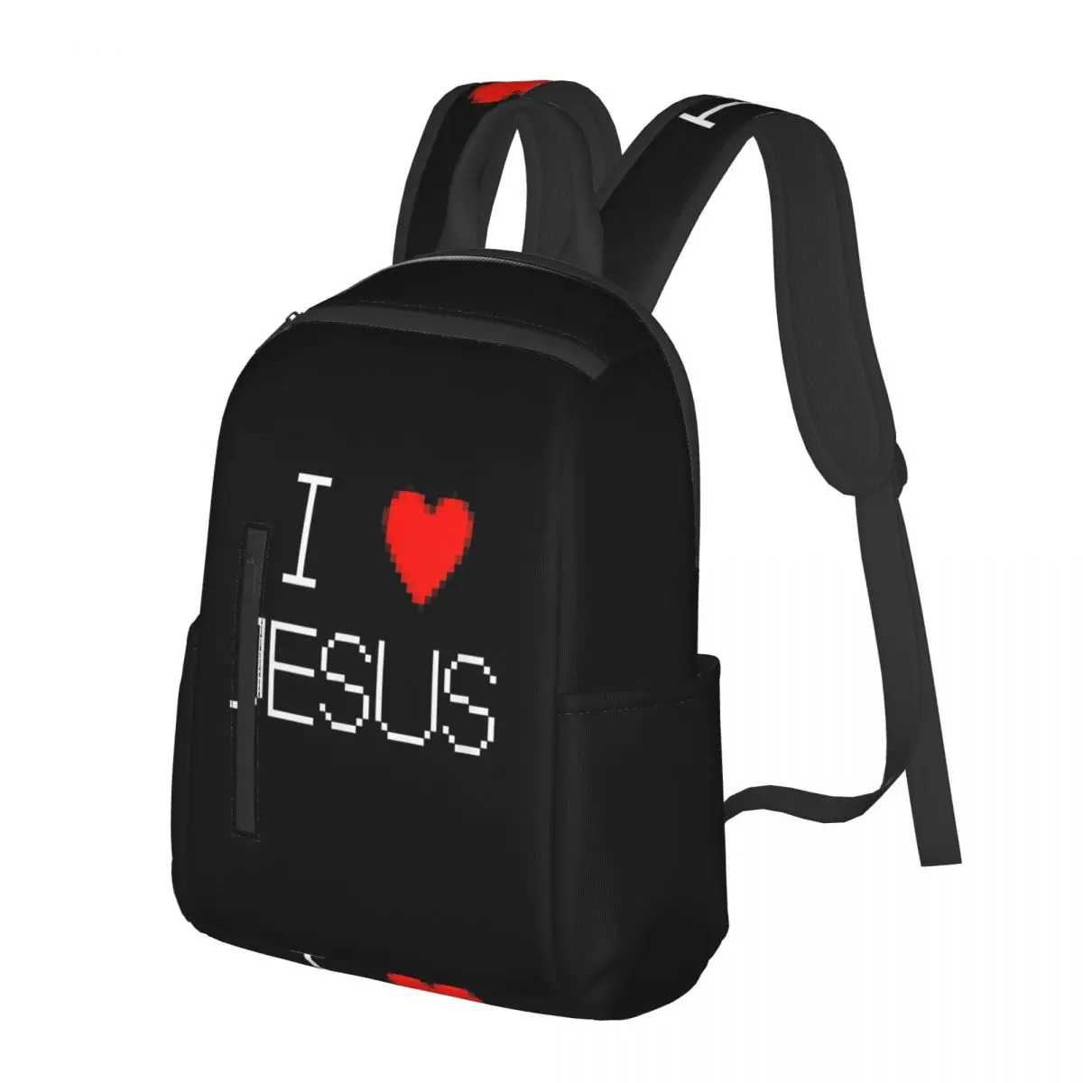 I Love Jesus God Cross Print (2) Student Backpack School Bag Hiking Travel Daypack for Men Women Bookbag Shoulder Bags