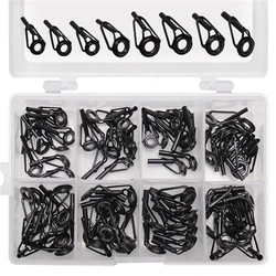 8/80 Pcs/Box Size Fishing Rod Guide Tip Repair Kit Set DIY Eye Rings Stainless Steel Frames Ceramics TS Line Guide Ring