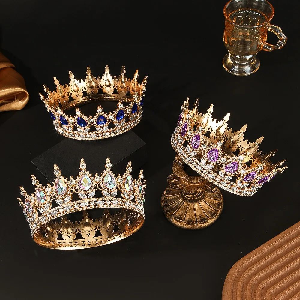 Luxuriöse Diamant-Kristall-Brautkrone für Geburtstag und Hochzeit, Exquisite Elegante Damen-Dekorationskrone, Kopfschmuck, Tortendekoration – Detail 16