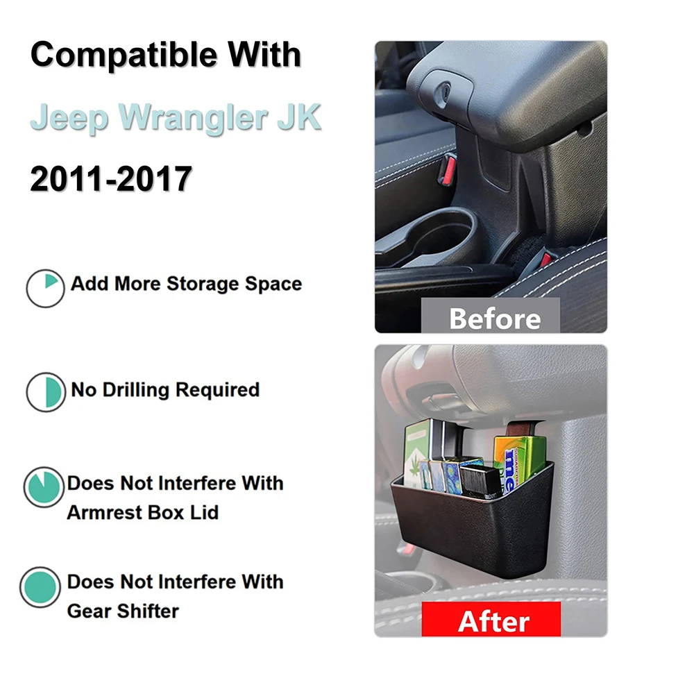 Center Console Armrest Storage Box Gear Shift Organizer Tray for Jeep Wrangler JK 2011-2017 Stowing Tidying Inner Car Accessory
