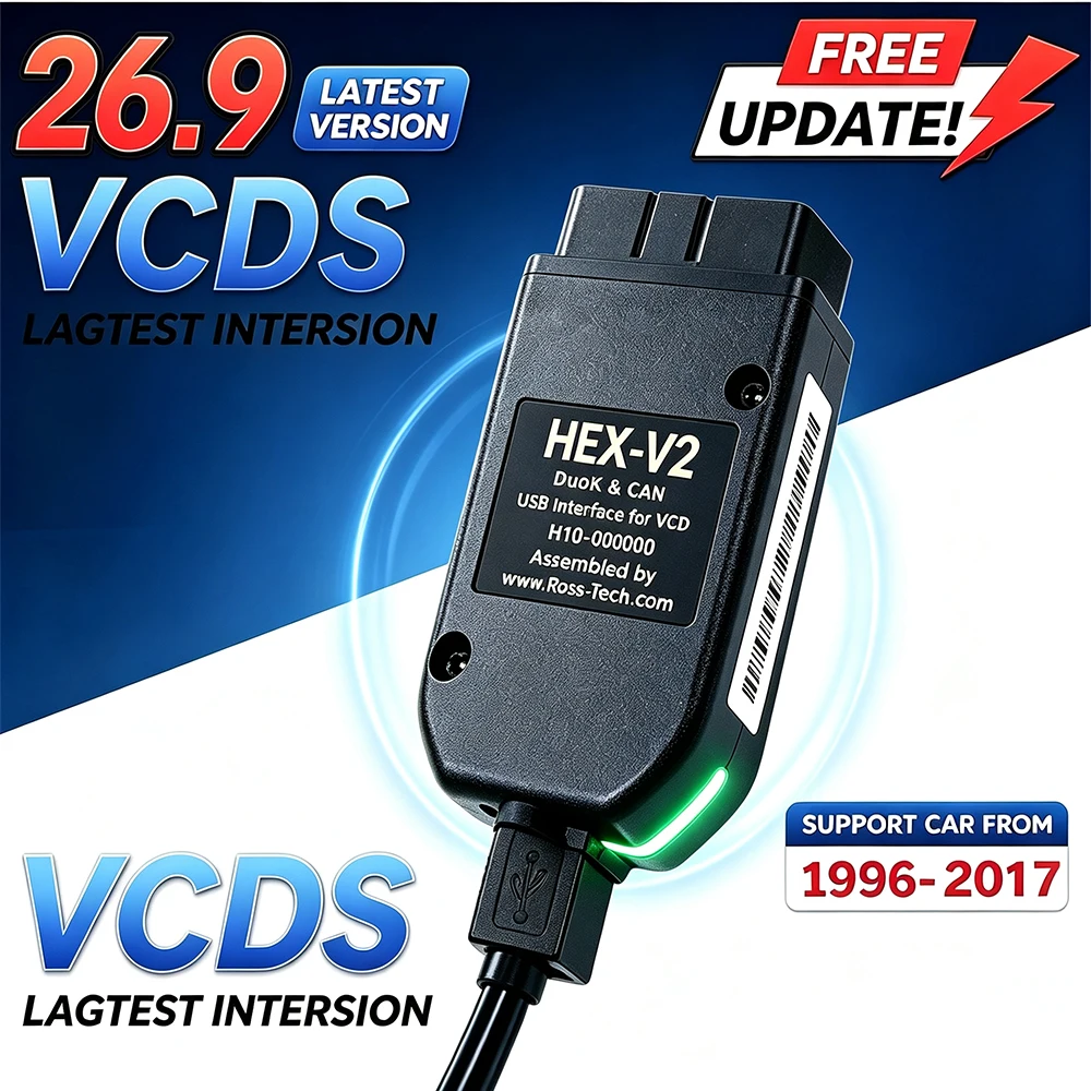 2026 VCDS VAGCOM Interface VCDSCAN HEX V2 Update 26.9.0 FOR VW For AUDI Skoda Seat Multi-Language Car Diagnostics Tools