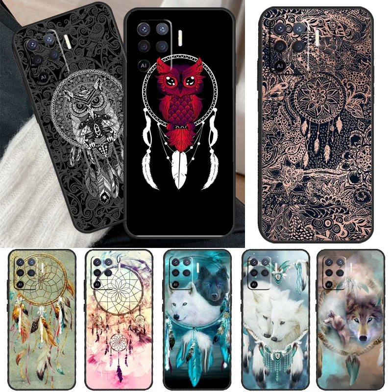 Dream Catcher Feather Wolf Case For OPPO Find X5 X3 Pro A15 A74 A54 A94 A93 A91 A5 A9 A31 A53 2020 A53S A52 A72 Cover