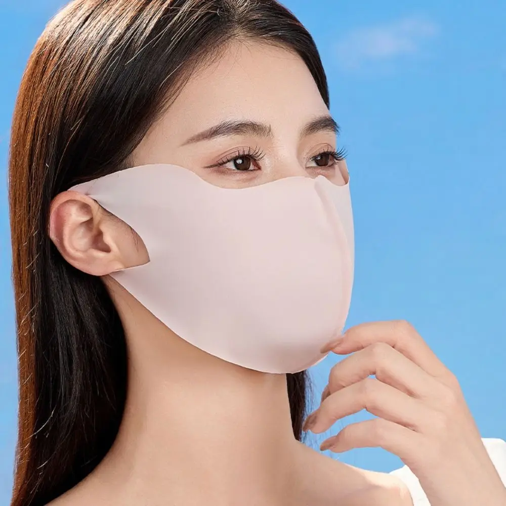 Summer Ice Silk Mask Adjustable Face Mask Solid Color Face Gini Mask Face Scarves Eye Protection Face Cover Riding