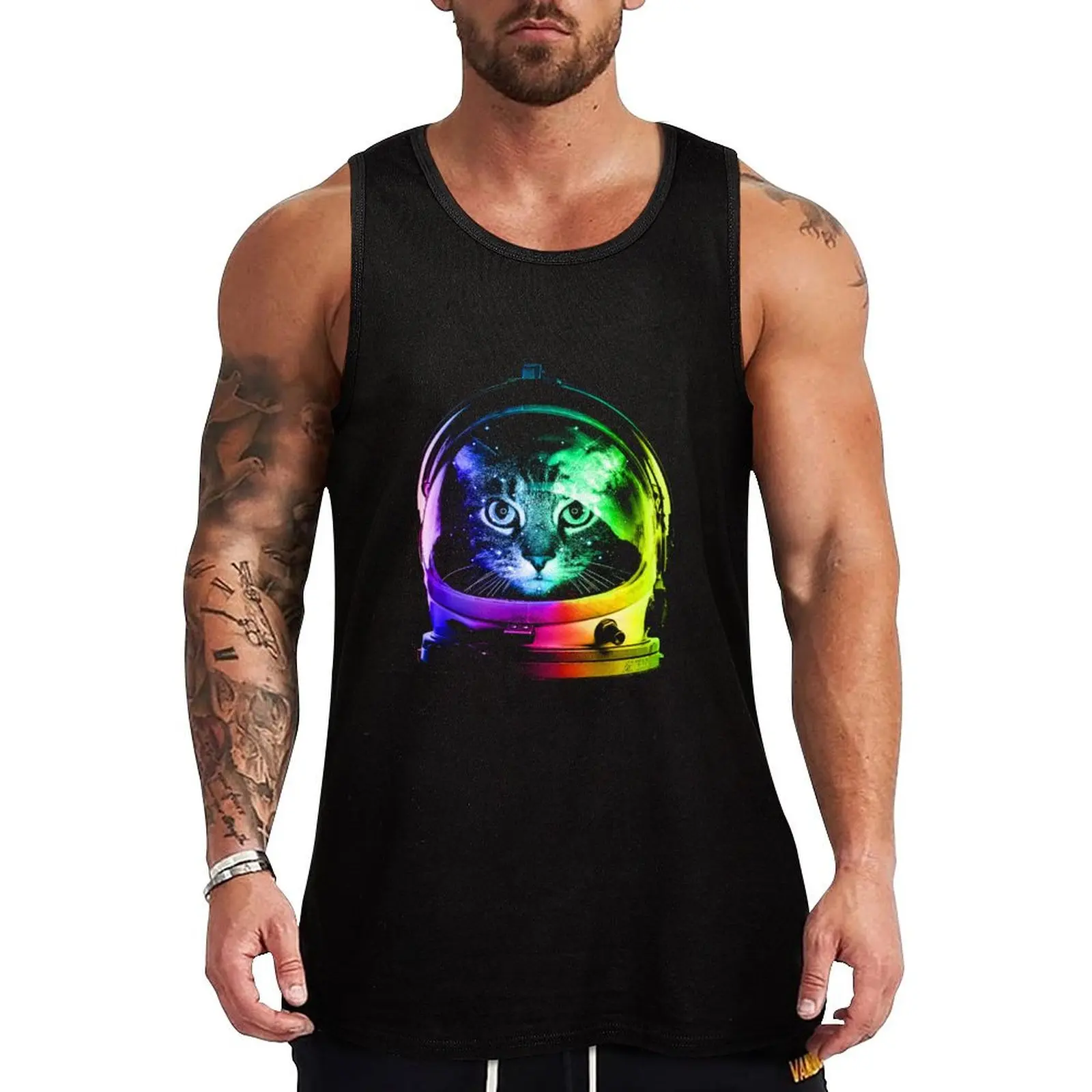 

Astronaut Cat Tank Top anime gym sleeveless man shirts sleeveless vest men Man sleeveless shirt