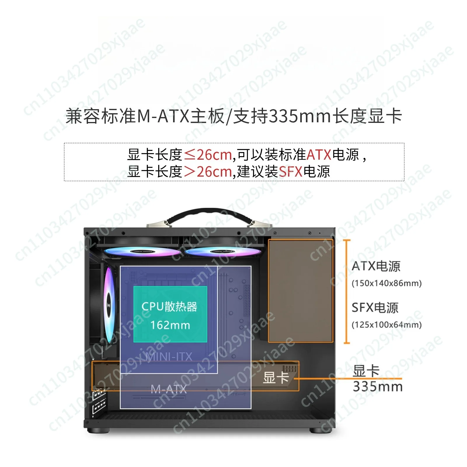 X100 Desktop Air-cooled Chassis All-aluminum Side-through Tempered Glass MATX Portable Mini Chassis