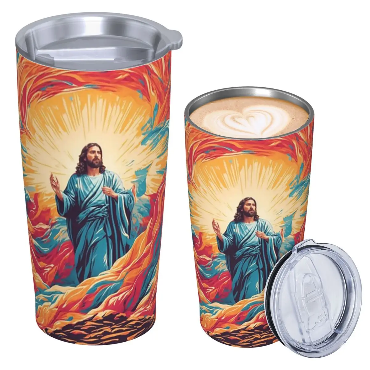 Resurrected Jesus Jesus Biblical References Stainless Steel Tumbler Vacuum Insulated Mug Thermal Cold Cups Straws With Lid 20oz