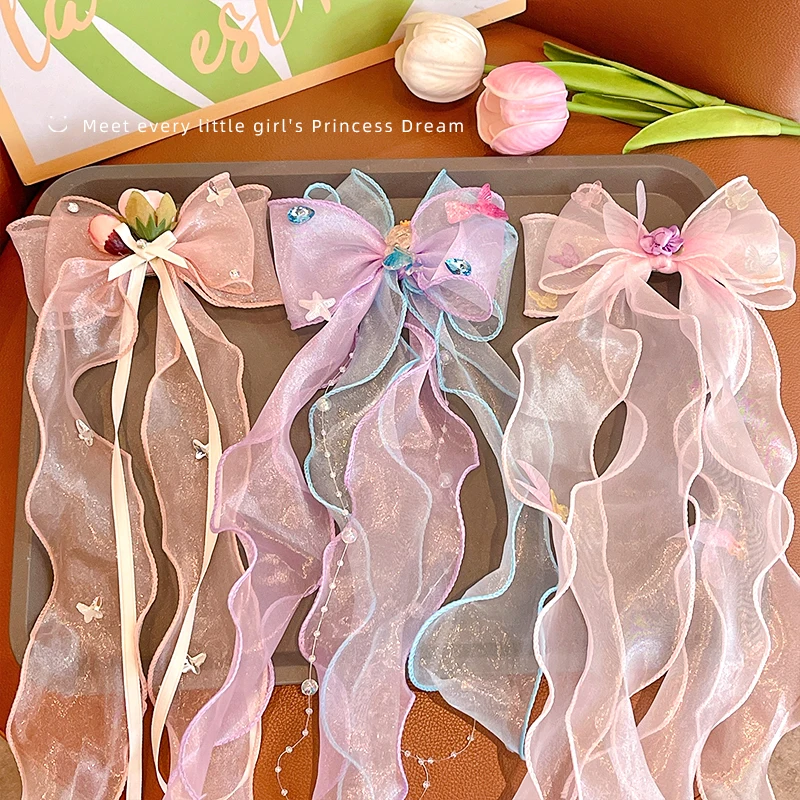 2026 New Koren Style Children\'s Girl Tassel Hairband Butterfly Hair Accessories Decorations Elegant Hair Accessories for Girls