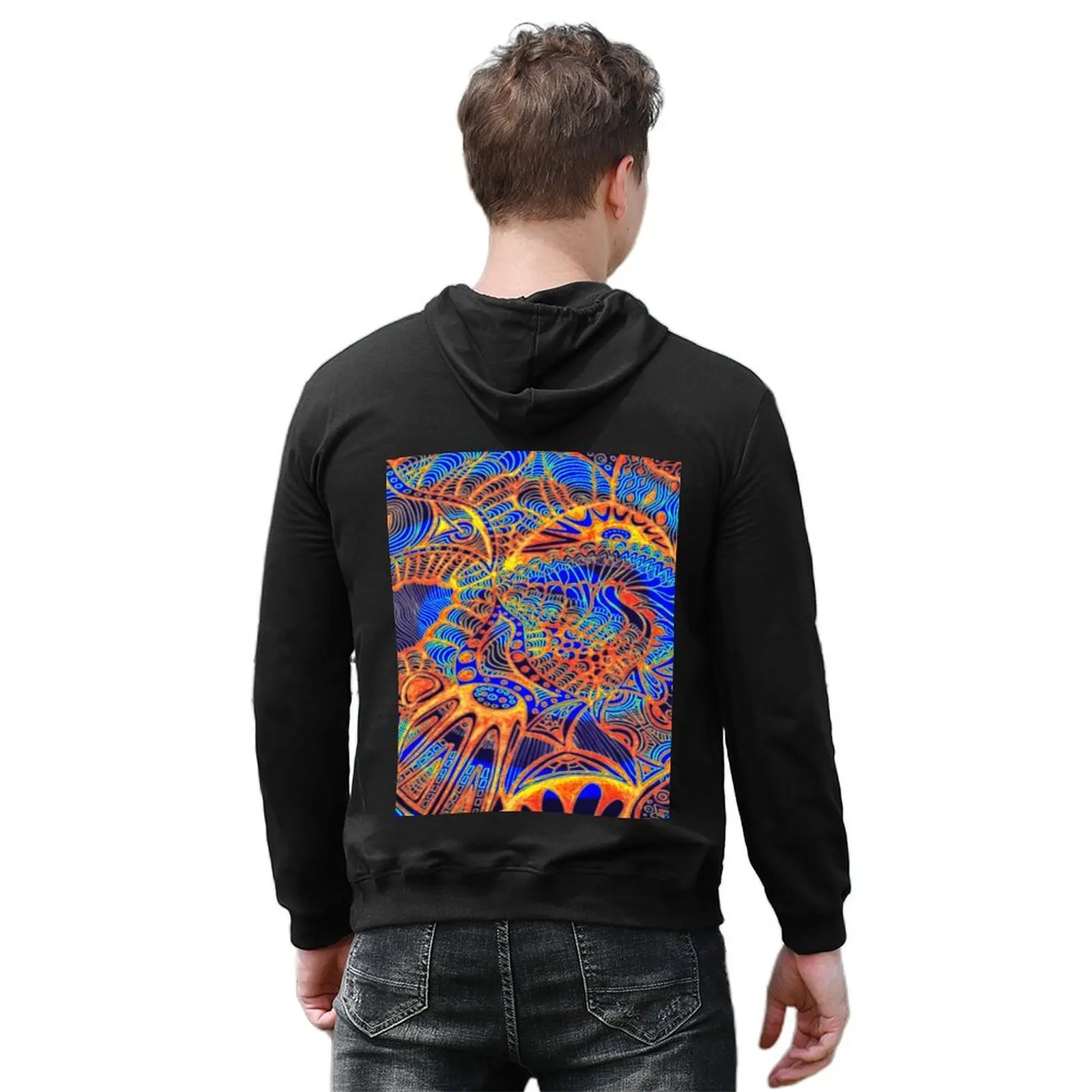 Mind Waves Hoodie autumn jacket men men's clothes fashion men korean clothes new in hoodies