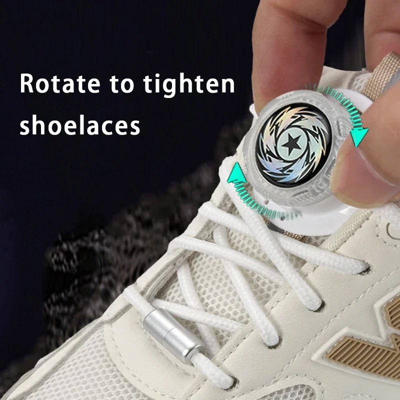 Rotating Quick Lace Lock Automatic Shoelace Tightener Rotary Shoe Laces Buckle No Tie Shoelaces System for Sneakers