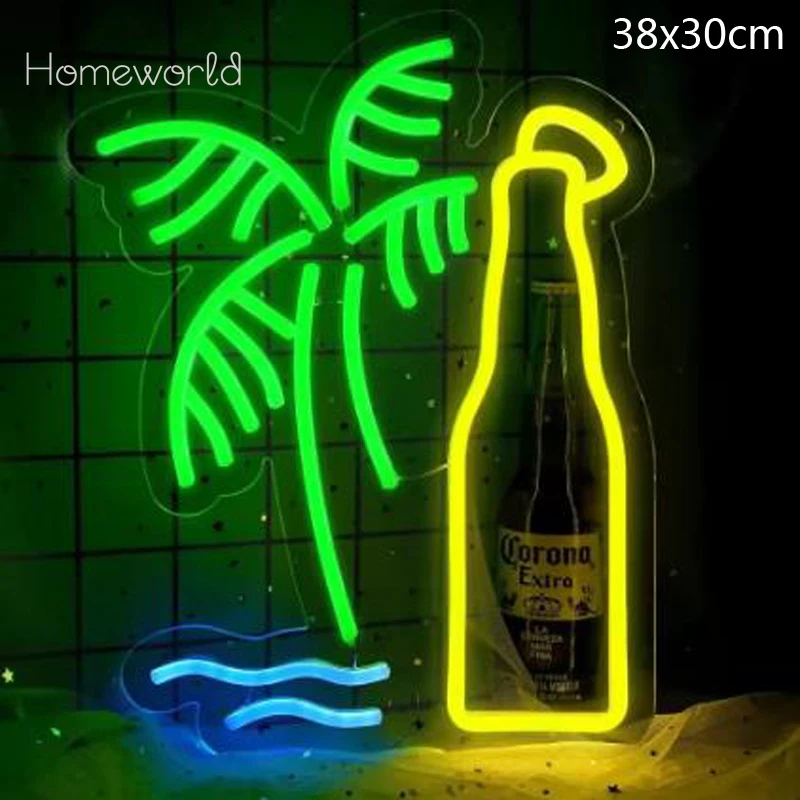 

Beer coconut trees LED Neon Sign for Wall Decoration used for Bar Family Tavern Hotel Restaurant Birthday Gift For Friends