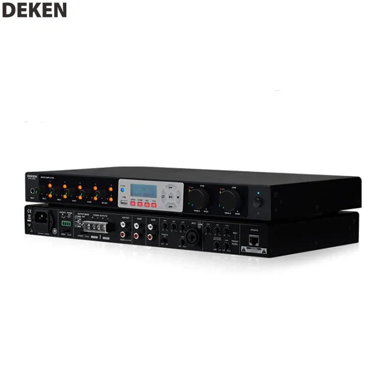 DEKEN DTA-2300 Commercial Digital Amplifier 100V/70V/8ohms 300W*2 Fanless Design High Fidelity Sound Quality Metal Shell