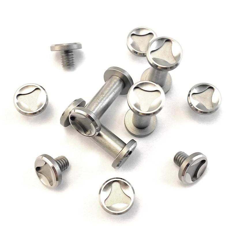10 Sets/lot CNC 416 Stainless Steel Material Knife Handle Making M4 Pairs Locking Screws Rivet Nail Fastener Bolt Pivot