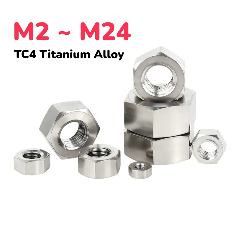 M2 M2.5 M3 M4 M5 M6 M8 M10 M12 M14 M16 M18 M20 M24 TC4 Titanium Alloy Hex Nut Hexagon Nuts