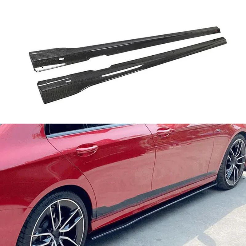 E Class Carbon Fiber Side Skirts Extemsions For Mercedes Benz W213 E43 E63 AMG 2016-2022 Car Extensio Rocker Panels Lip Splitter