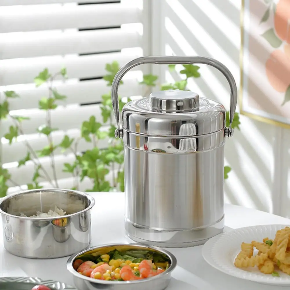 

1.3/1.9L Thermos Lunch Box Stainless Steel Large Capacity Insulated LunchBox with Handle Leakproof Workers Meal Box Picnic