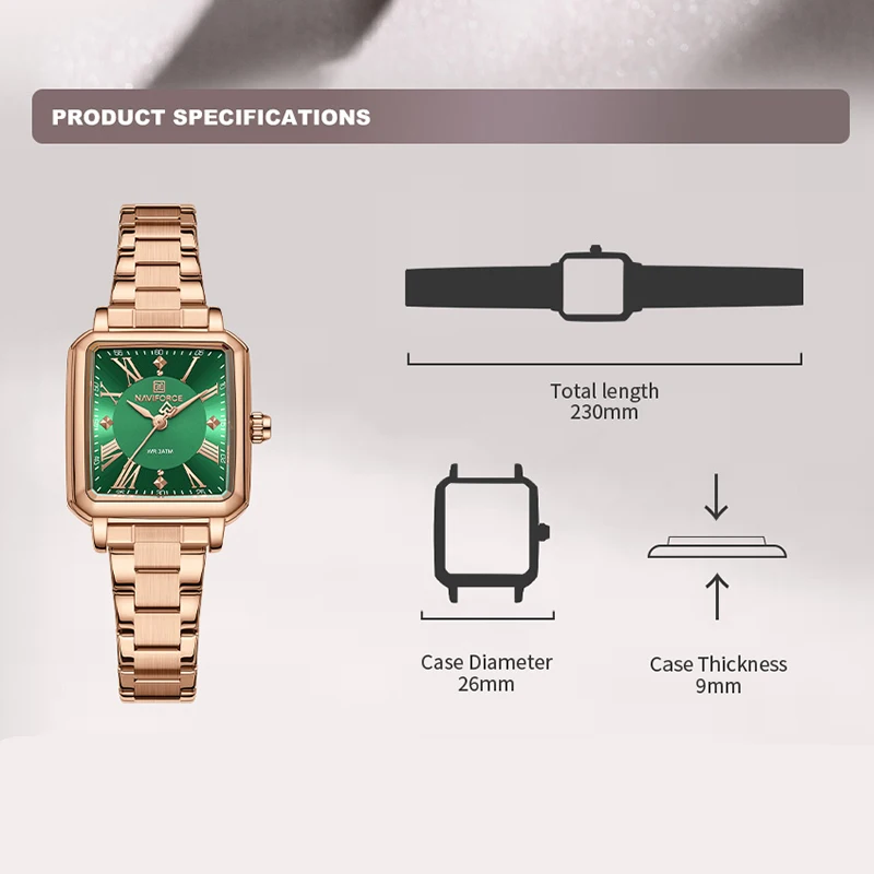 NAVIFORCE New Original Luxury 2025 Watches For Women 30m Waterproof Quartz Stainless Steel Fashion Ladies Watch Relogio Feminino view 3