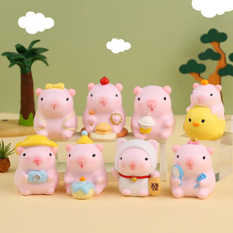 

Cute Dolphin Daily Blind Box Figurine Surprise Blind Box Simple Desktop Resin Ornament Desk Decoration