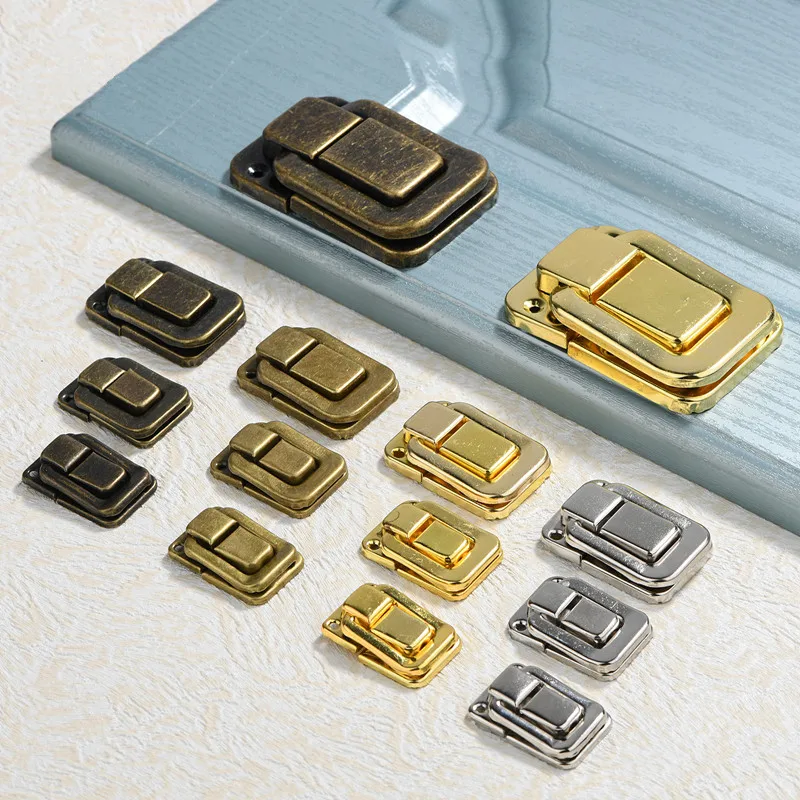 300Pcs Antique Wooden Box Metal Alloy Catch Hasps Latches Lock Buckle Clip Clasp Jewelry Suitcase Vintage Hardware Tools