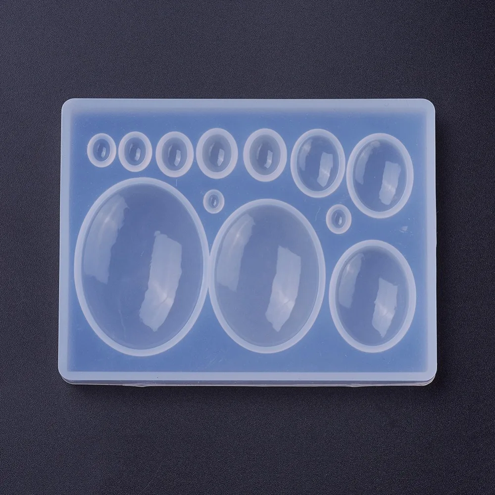 1 pc Silicone Cabochon Molds Epoxy Resin Casting Molds For UV Resin DIY Jewelry Craft Making Oval White 86x66x10mm