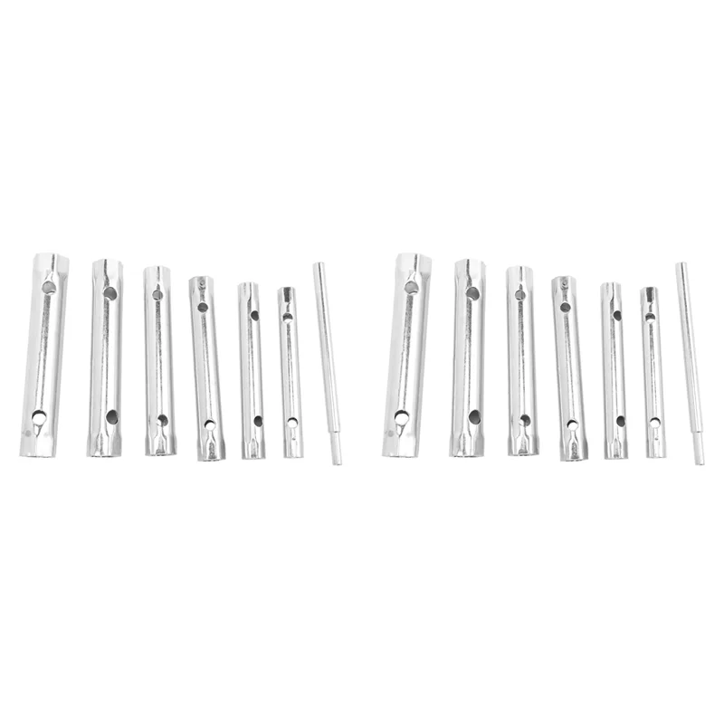 

ABPQ-12PC 8-19Mm Metric Tubular Box Wrench Set Tube Bar Spark-Plug Spanner Steel Double Ended For Automotive Plumb Repair