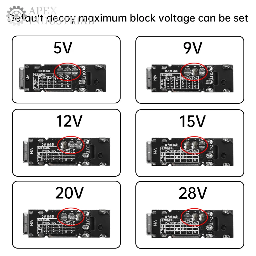 140W 5A Tipe C Ke DC QC PD Umpan Papan Pickup Pengisi Daya Cepat 28V 20V 15V 12V 9V 5V Pemicu Tegangan Mendukung PD3.1 PD QC AFC FCP