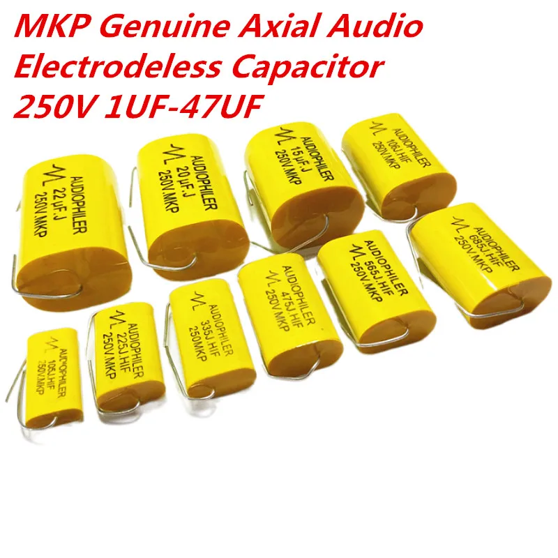 2Pcs 250V MKP 1UF 1.5UF 1.8 2.2UF 2.7UF 3.3UF-47UF Capacitor Audiophiler HIFI Fever Audio Metal Film Coupling Frequency Dividing