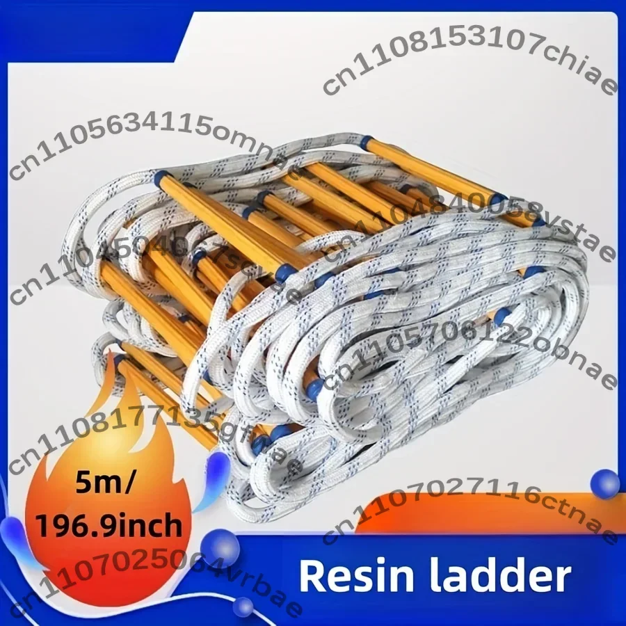 5Meters Fire Escape Ladder Anti-skid Rescue Rope Emergency Work Safety Response Self-rescue Lifesaving Rock Climbing Escape