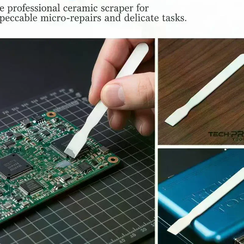Insulated Thin Ceramic Scraper, BGA Solder Paste Spatula, Motherboard Chip Repair Stirring & Tin Planting Scraper