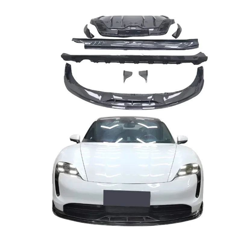 High Quality PAKTECHZ PK Style Carbon Fiber Tuning Body Kit Brand New Front Lip Side Skirts Rear Diffuser Spoiler For Taycan