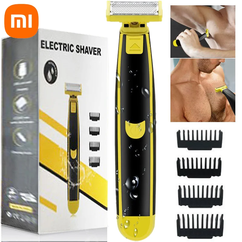 Xiaomi Electric Shaver Full Body Washable Wet and Dry Shaver USB Rechargeable T-Shaped Portable Trimmer Unisex Hair Trimmer Gift