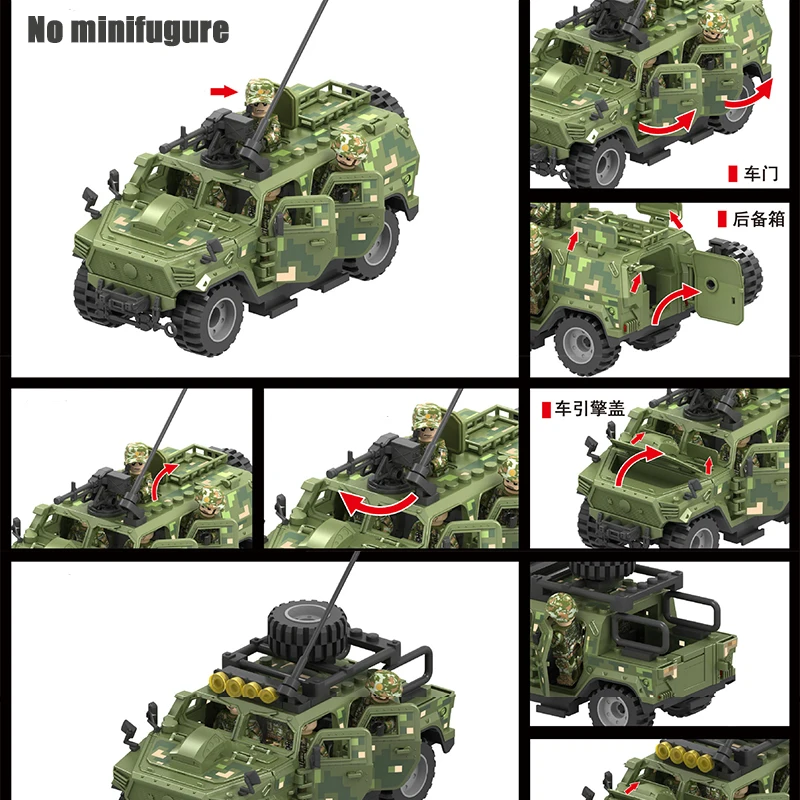 Ww2 tbs Angriffs team Militär Hummer Jeep gepanzertes Fahrzeug Baustein Modell Armee Mini Soldat Transport wagen Spielzeug Kit Geschenk