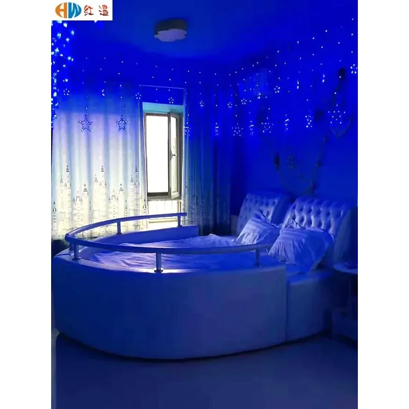 QQ132 Water Bed B & B Furniture Light Luxury Boutique Ocean Theme Hotel round Electric Bed Hotel Pirate Boat-Shaped Bed