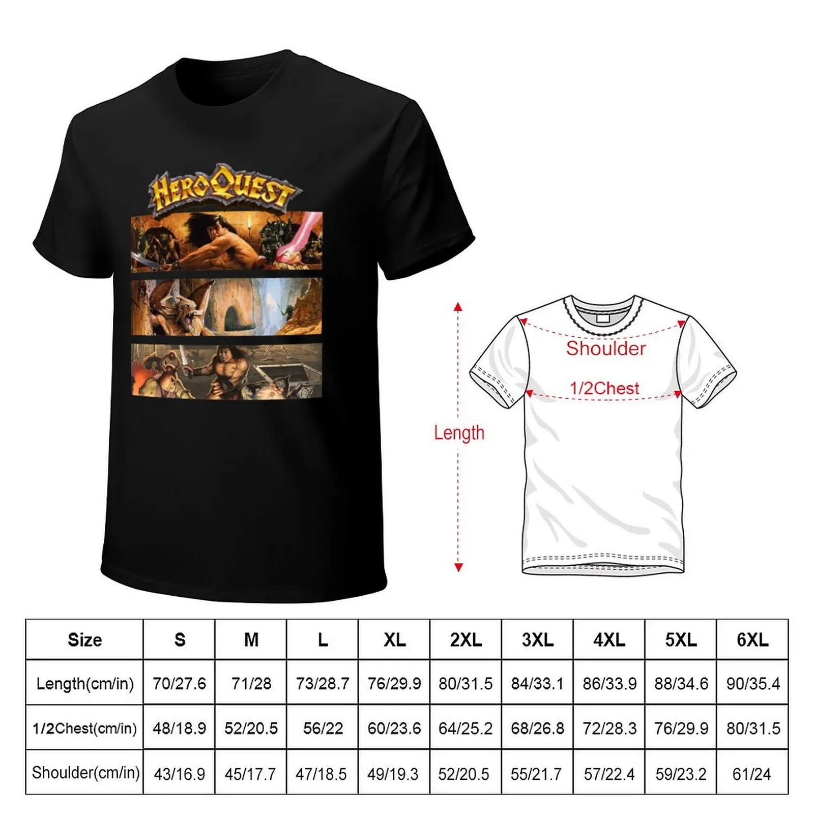 Heroquest 90's T-Shirt summer top street wear plain men tshirt