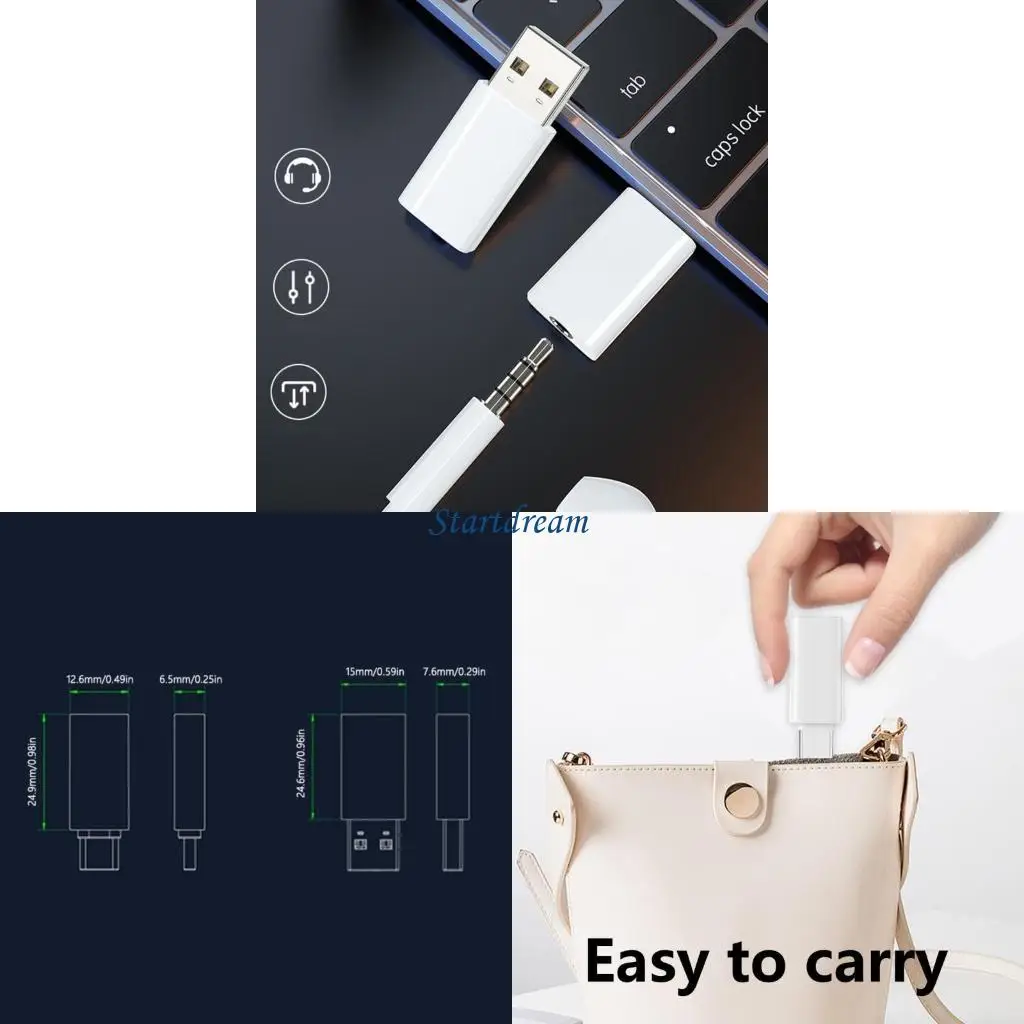 USB to 3.5mm Jacks Adapter USB C to 3.5mm Adapter for PC Gaming &Music Listening K92C