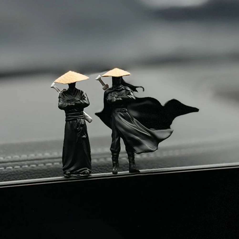 

4pcs Figurines Chivalrous Trinkets Bonsai Ornaments Terrarium Decor Mini Rockery Accessories Resin Sculptures