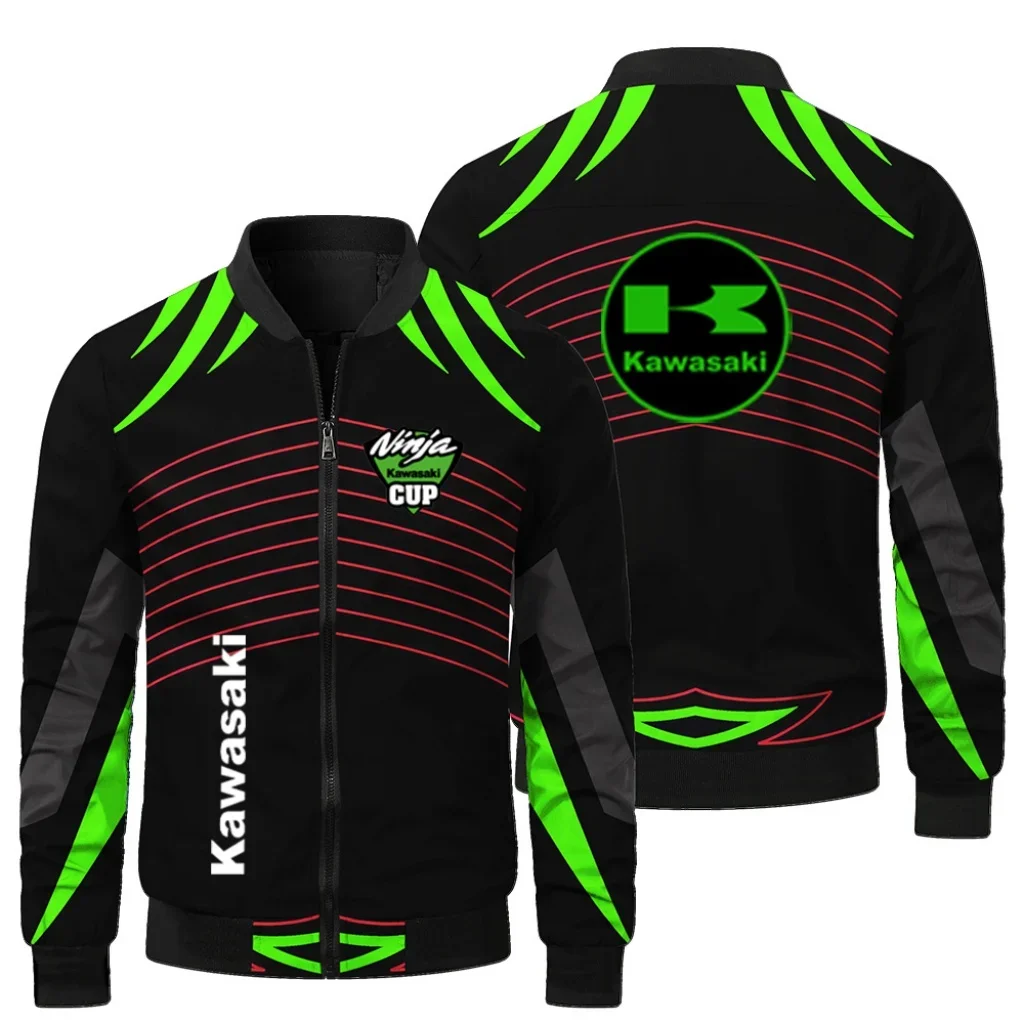 

Мужская куртка на молнии с логотипом мотоцикла Kawasaki, весна-лето 2024, новинка Y2K, модная спортивная одежда в стиле Харадзюку, мужская повседневная куртка, пальто