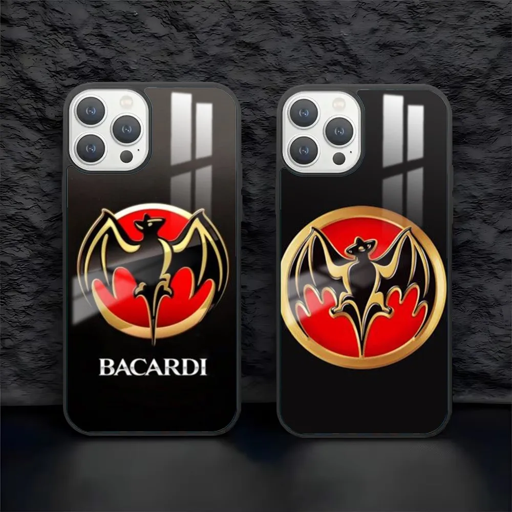 Bacardi Rum Vampire Bat Phone Case For iPhone 16 15 14 13 12 11 Pro Max Plus Mini PC Fashion mirror phone case