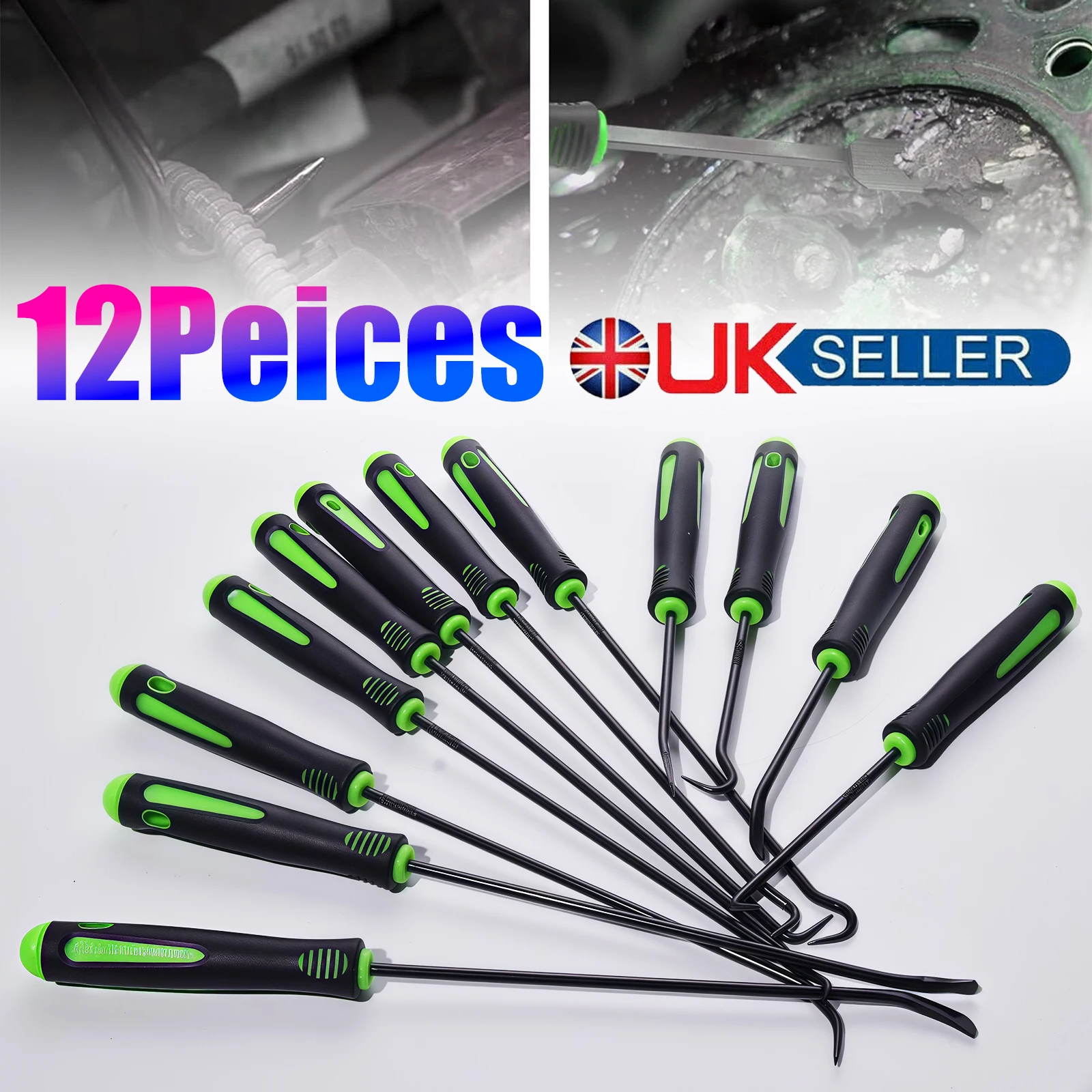 Ergonomic Long Reach Hook and Pick Tool Set 12Piece O-Ring Seal Hose Removal Kit High-carbon steel