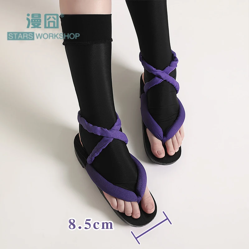 Game Genshin Impact Cosplay Shoes Wanderer Scaramouche Cosplay Geta For Halloween Carnival Men Women Black Purple Clogs