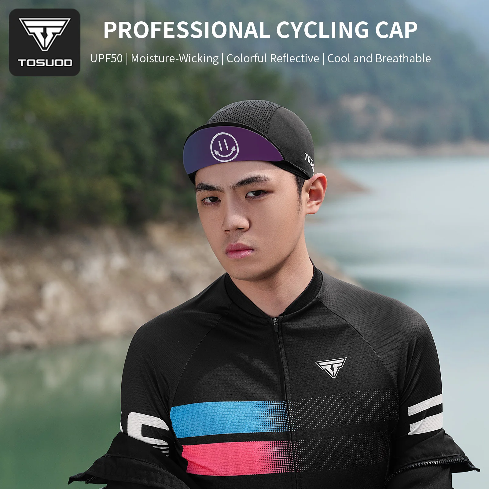 

TOSUOD Cycling Cap Suitable For All Seasons Sun Protection Sports Hat Breathable Sweatband Elasticity Bicycle Caps