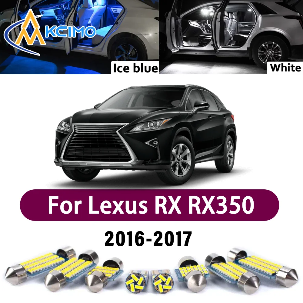 

Error Free LED Interior Light Kit for Lexus RX RX350 RX450h 2016-2017 Premium Bright Dome Trunk Mirror Reading Lamps Canbus