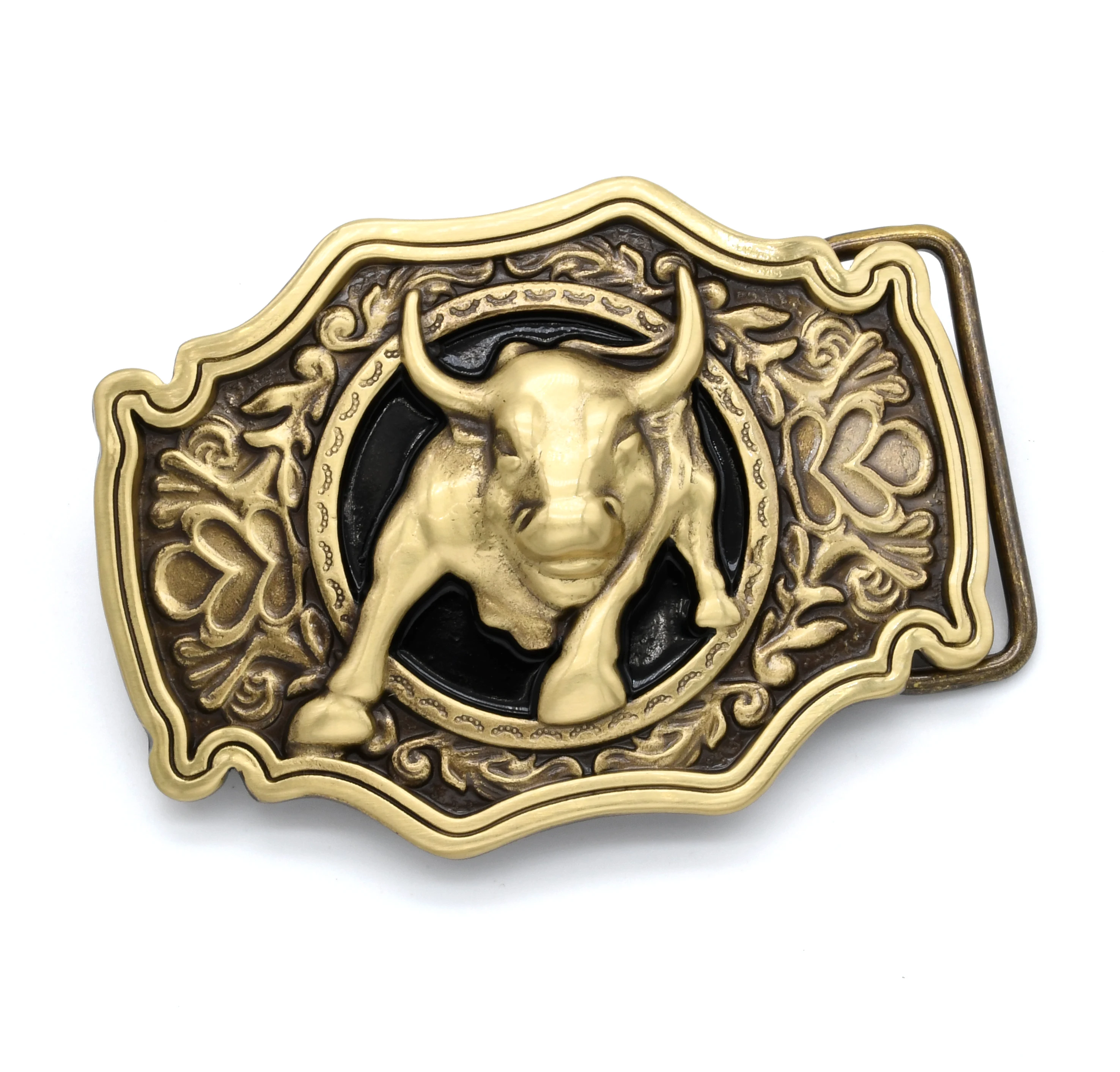 

1 Piece 40mm Solid Brass Belt Buckle Western Bull Head Men's Waistband Pin Clip Buckle Plate Buckle Parts Hardware Accessory