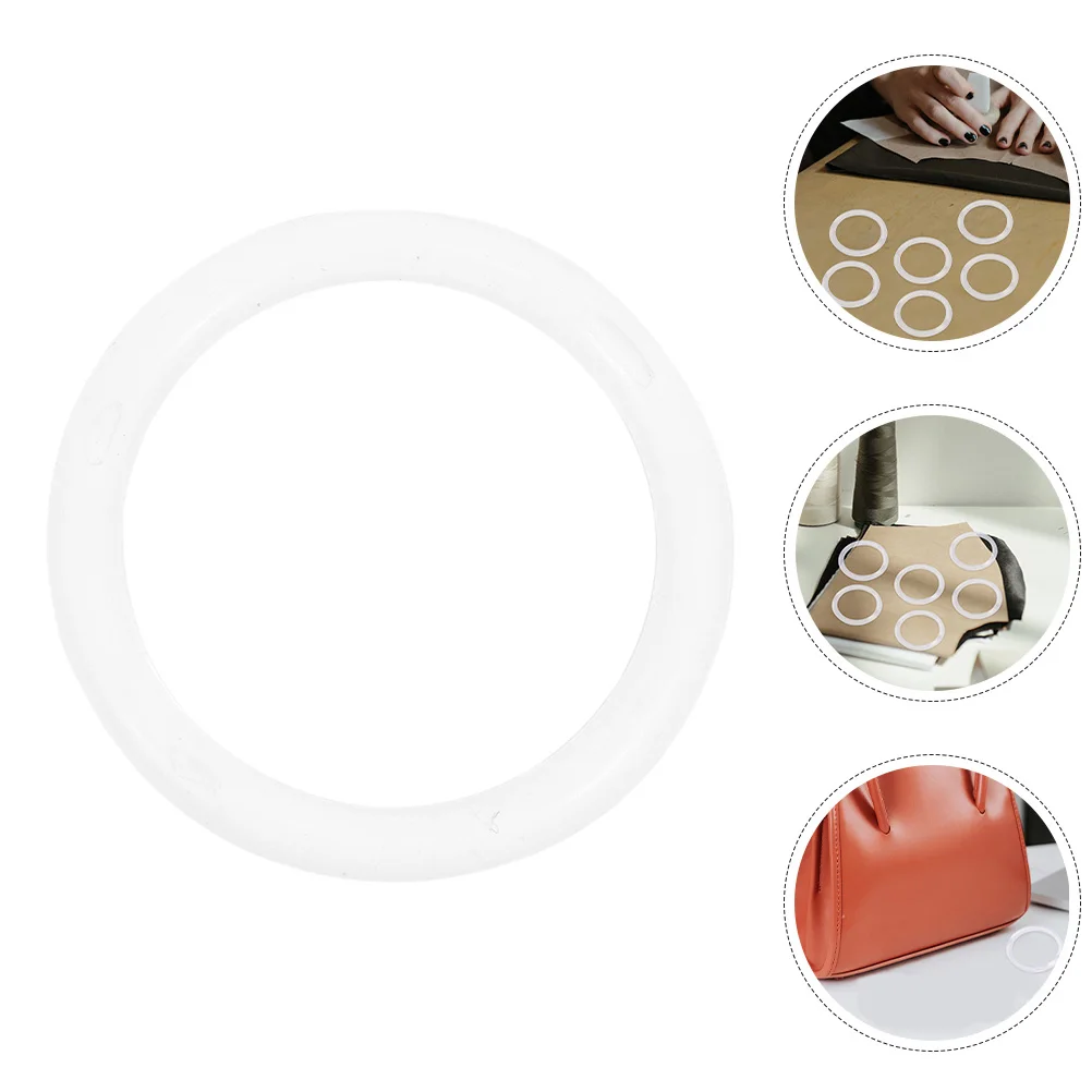 

10pcs White Round Ring Handles for DIY Bag Making Plastic Purse Hardware Accessories Easy Installation Stylish Design