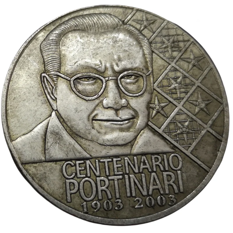 2003 Brazil 2 Reais Candido Portinari Silver Plated Copy Coin