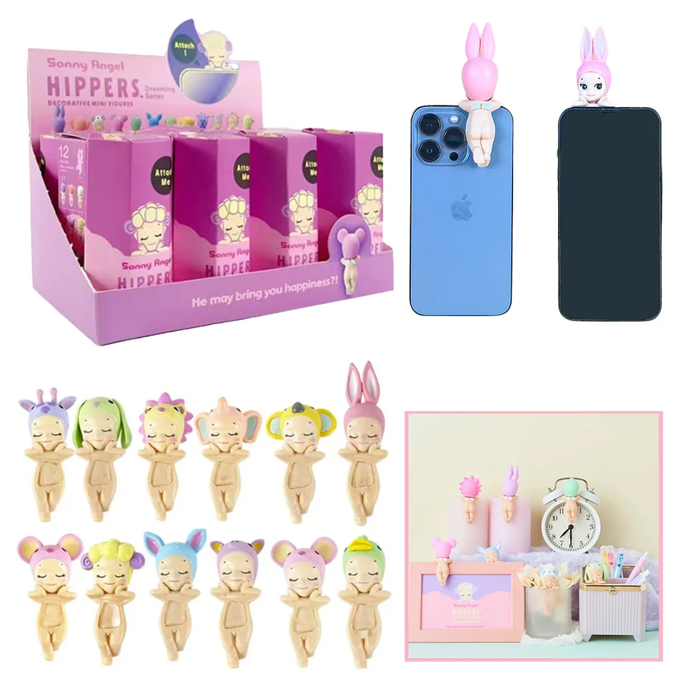 Mini figuras de Son Angel, serie Hippers, caja ciega, misterios, adorno Kawaii, muñeca, decoración de teléfono para niños, bonito regalo de Navidad