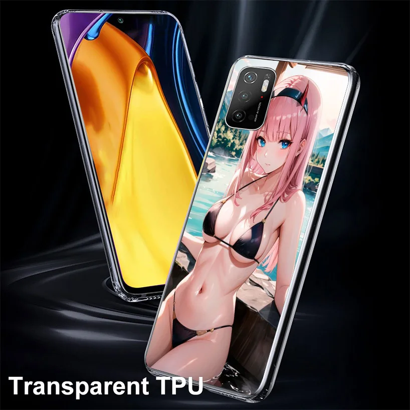 Zero Two Darling In The Franxx 02 Cover Phone Case For Xiaomi Poco X6 X5 X4 Nfc X3 Pro F6 F5 F4 Gt F3 F2 F1 M5S M4 M3 Soft Funda